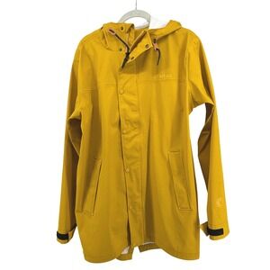 ICEWEAR Icelandic Rain Coat Yellow Rain Jacket Hooded Waterproof Size L Gorpcore
